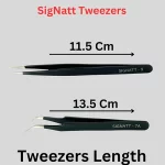 SigNatt Tweezer Multipurpose Tweezer Set Eyelash Extensions Nail Art, Manicure Tool, False Eye Lashes (Black SQ45)