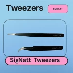 SigNatt Tweezer Multipurpose Tweezer Set Eyelash Extensions Nail Art, Manicure Tool, False Eye Lashes (Black SQ45)