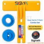 Signatt Coil Winding Machine Nylon Gear Set with Counter Meter T Patti (Combo Set) | Unbreakable Coil Machine Gear Set & Counter Meter Holding Patti | Compatible with Signatt, Sigmaa, Heaven, Sigva Machines